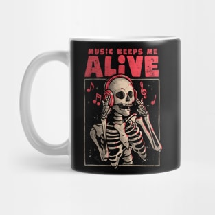 Music Keeps Me Alive - Dead Skull Evil Gift Mug